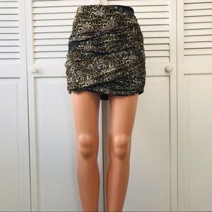 New BEBE Animal Print Mesh Mini Skirt Size Small